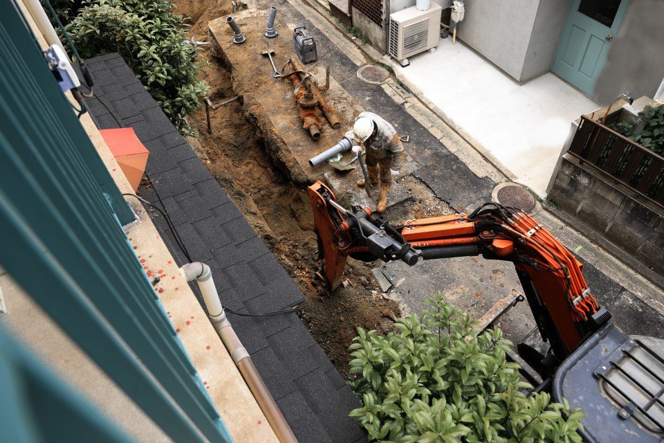 造成地と構内通路 施工写真